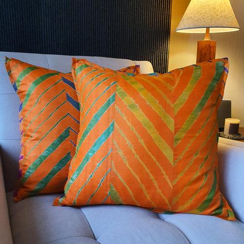 Leheria Dyed Silk Cushion Cover, Set of 2