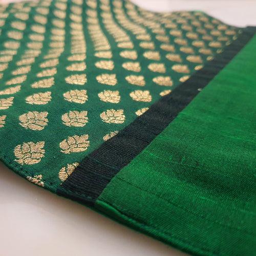 Emerald Green Patchwork Brocade Table Runner