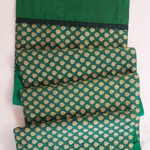 Emerald Green Patchwork Brocade Table Runner