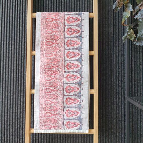 Red Block Printed Table Runner