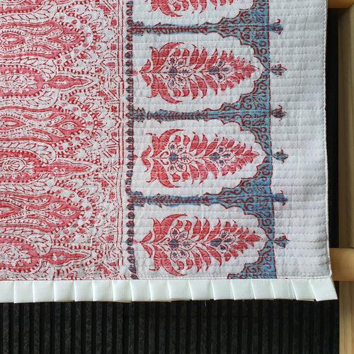 Red Block Printed Table Runner