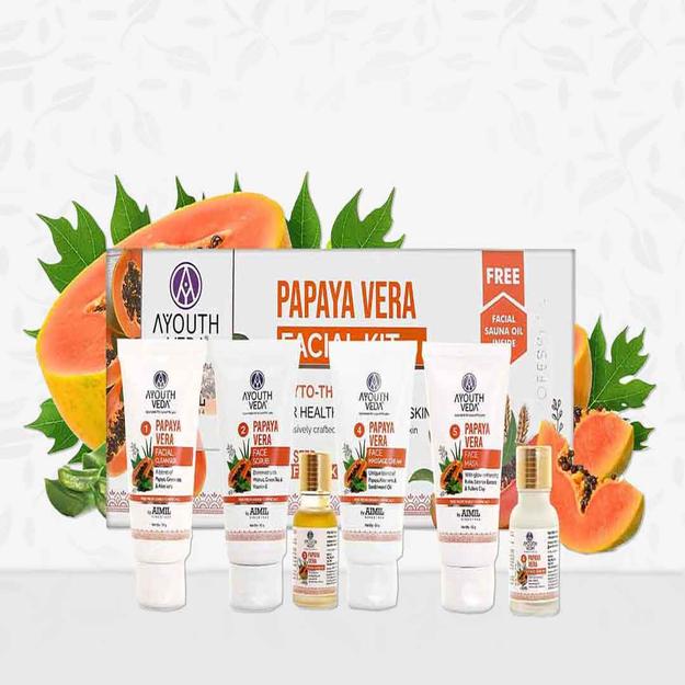 Ayouthveda Papaya Vera Facial Kit for glowing skin 230g