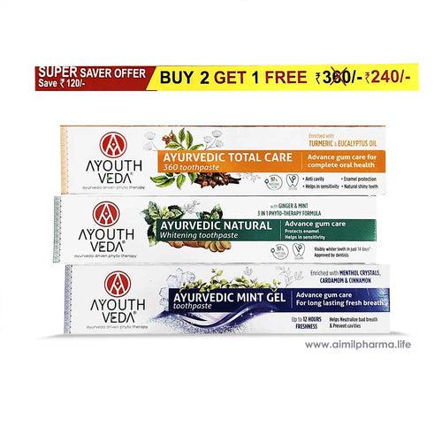 Ayouthveda Toothpaste Combo Set of 3