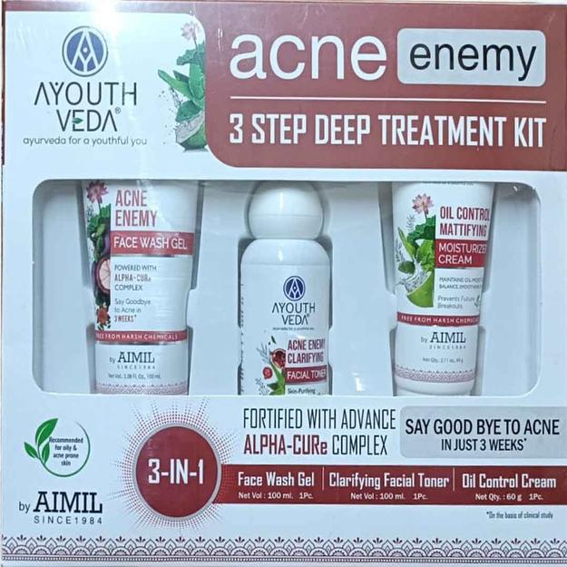 Ayouthveda Anti Acne CTM Regimen | Acne face wash 100 ml, Acne Tonner 100ml, Oil Control Cream 60g