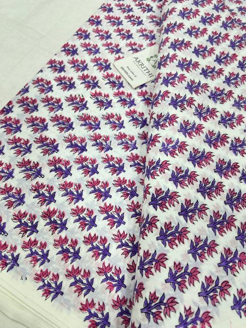 Hand block Printed pure cotton fabric