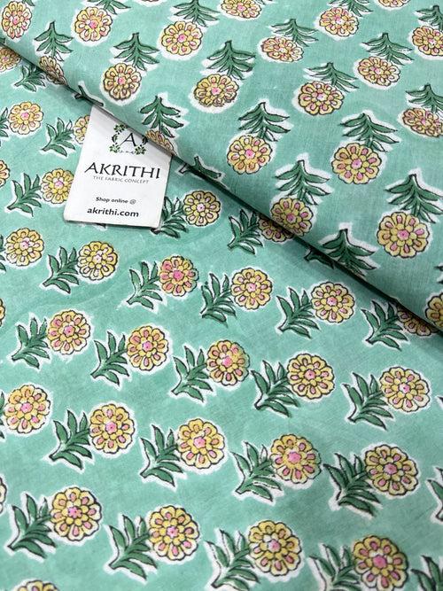 Hand block Printed pure cotton fabric