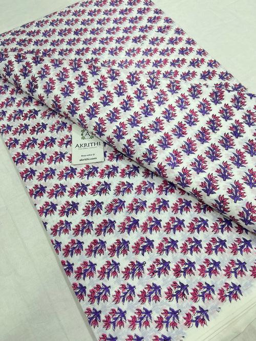 Hand block Printed pure cotton fabric