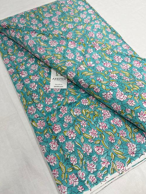 Hand block Printed pure cotton fabric