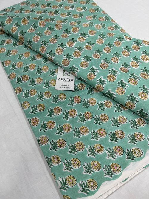 Hand block Printed pure cotton fabric