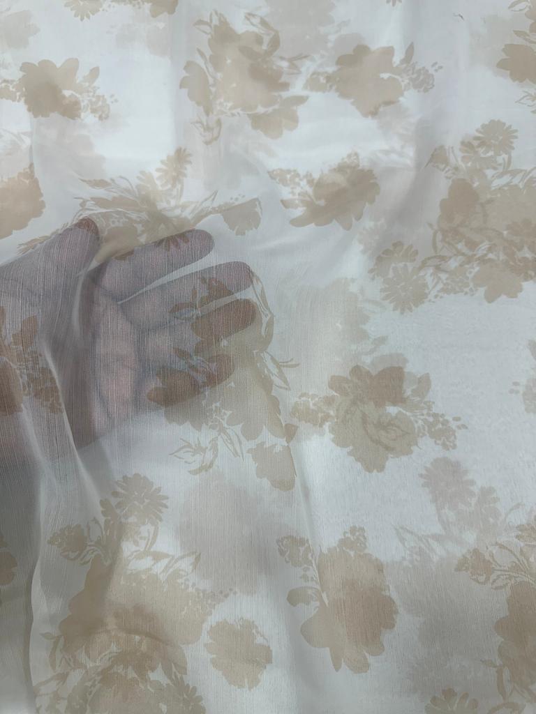 Digital floral printed chiffon fabric