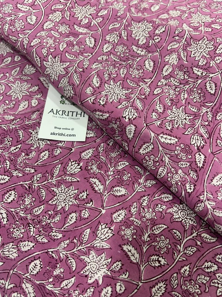 Hand block Printed pure cotton fabric