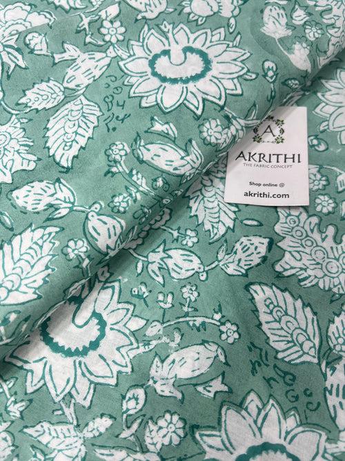 Hand block Printed pure cotton fabric