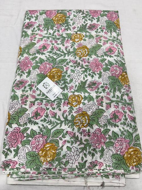 Hand block Printed pure cotton fabric