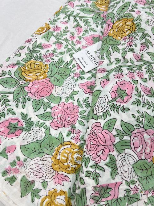 Hand block Printed pure cotton fabric