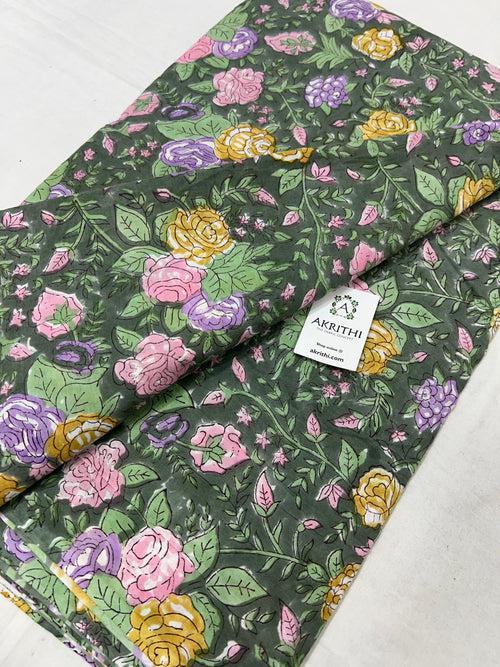 Hand block Printed pure cotton fabric