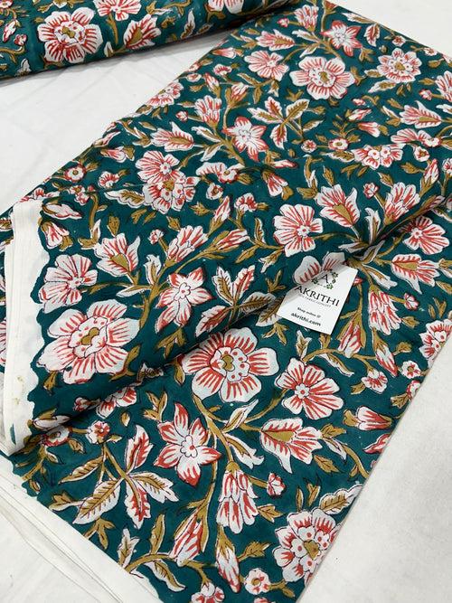 Hand block Printed pure cotton fabric