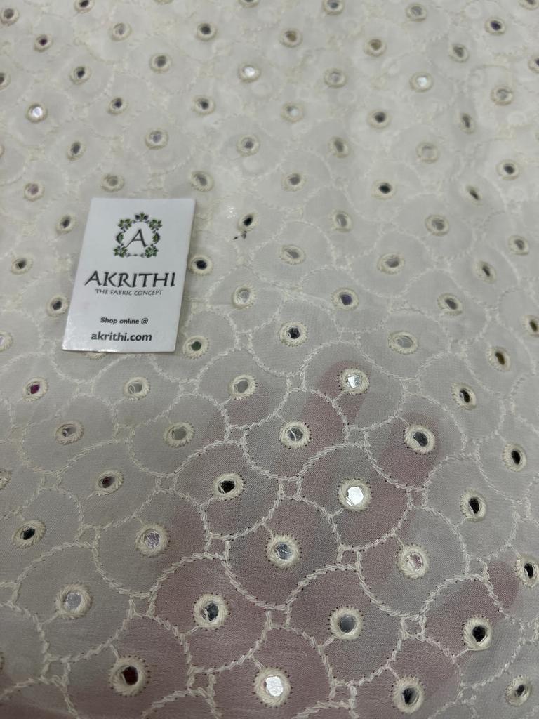 Dyeable embroidered Georgette fabric