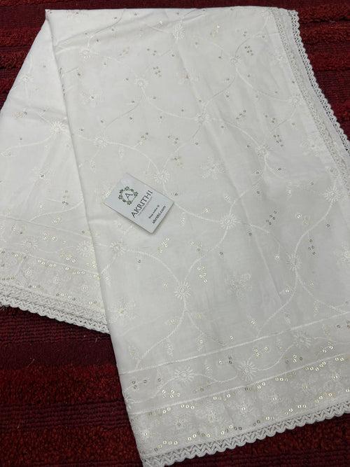 Embroidered pure cotton dupatta