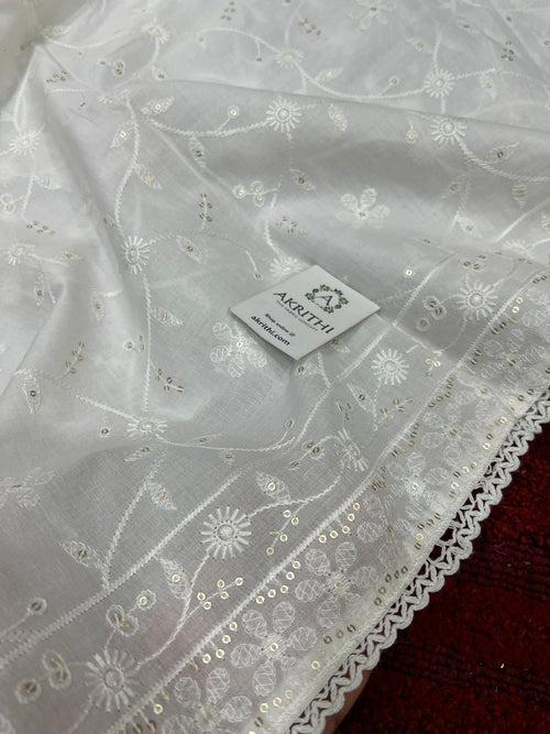 Embroidered pure cotton dupatta