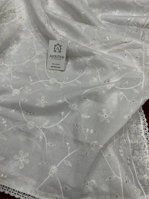 Embroidered pure cotton dupatta