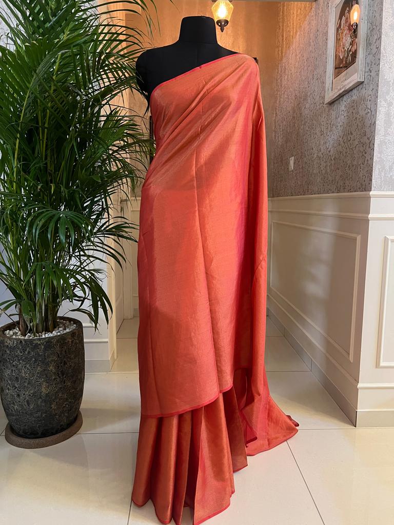 Pure silk crepe tissue saree