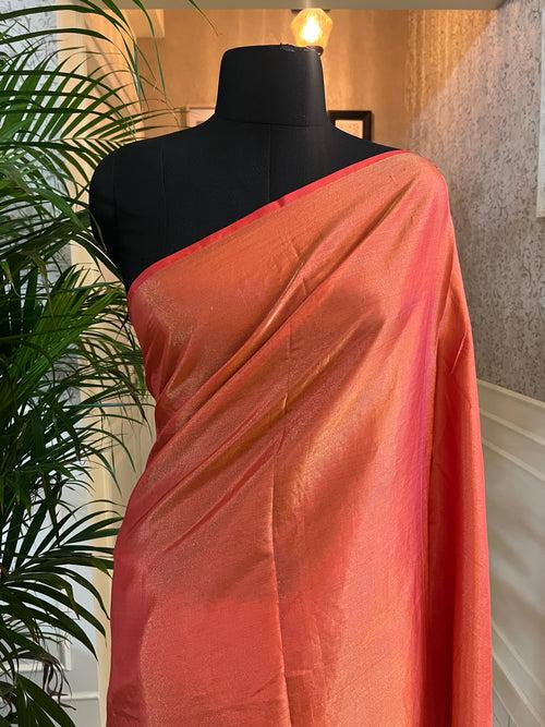 Pure silk crepe tissue saree