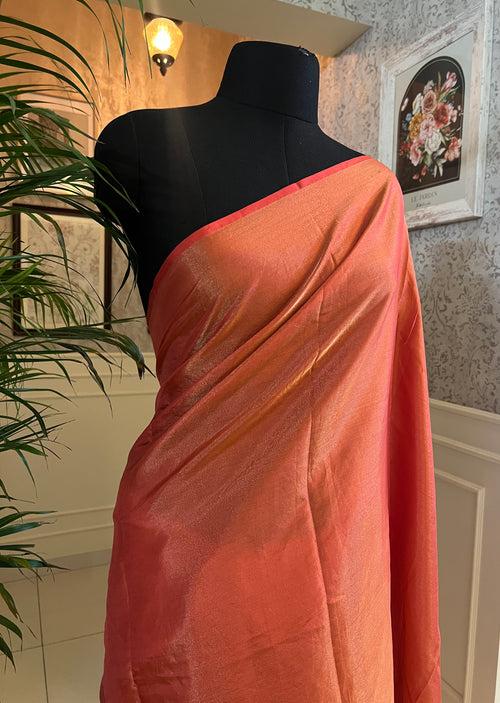 Pure silk crepe tissue saree