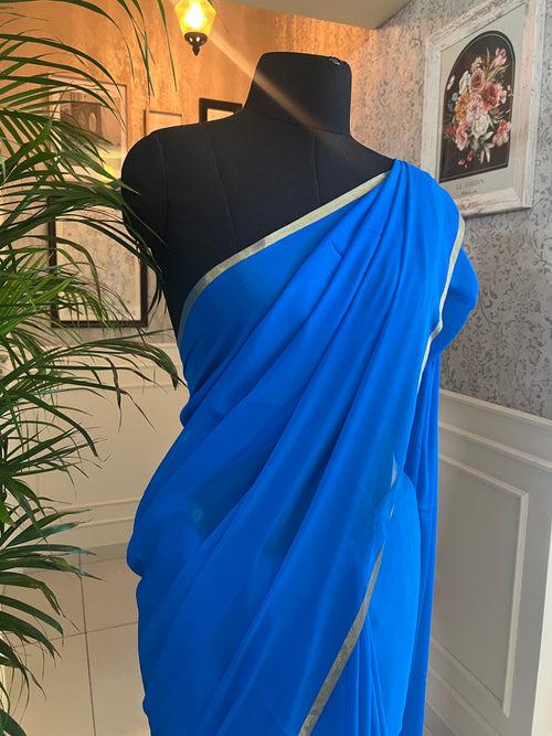 Pure silk chiffon saree