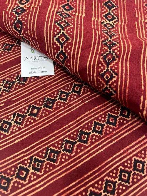 Hand block Printed pure cotton fabric