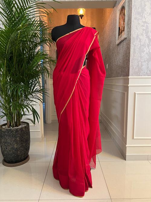 Pure silk chiffon saree