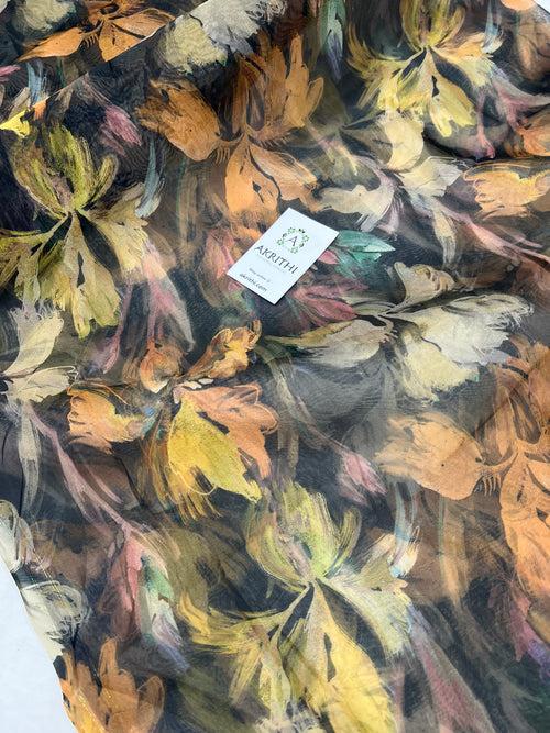 Digital floral Printed organza fabric