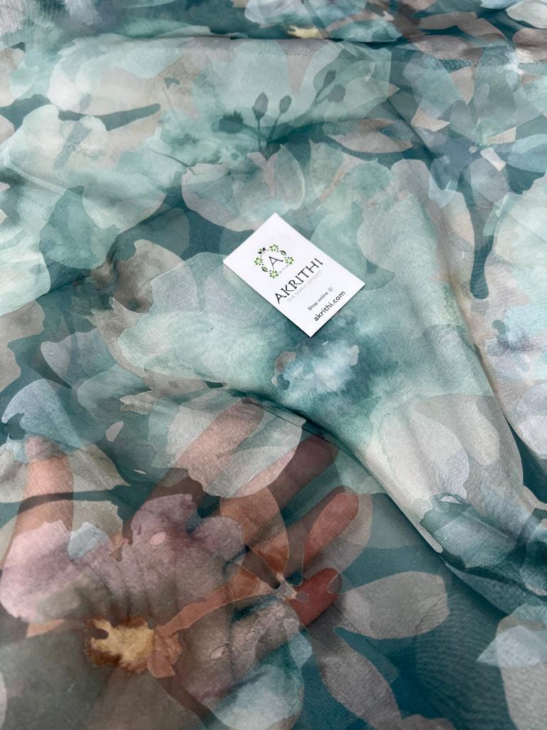 Digital floral Printed organza fabric