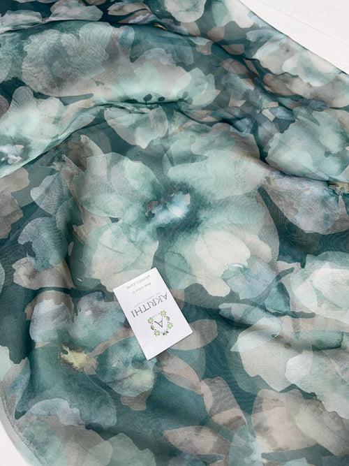 Digital floral Printed organza fabric