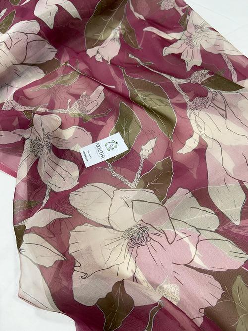 Digital floral Printed organza fabric