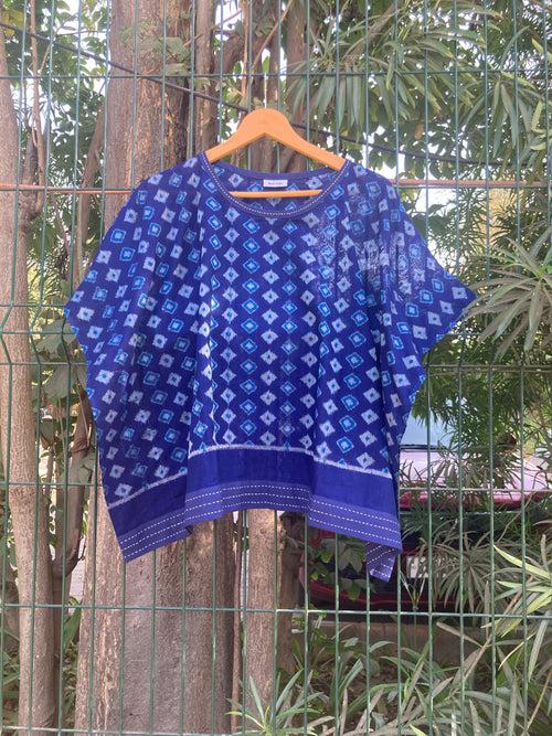 Taash- diamonds blue Ikat Top