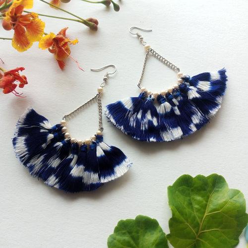 Zareena Blue Ikat Earrings