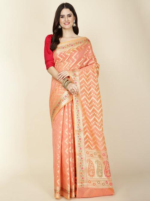 Zari Jaal Woven Cotton Saree