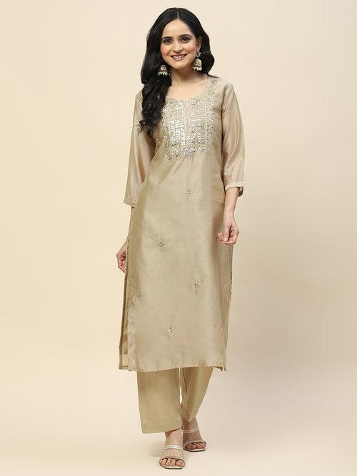 Gota Work Chanderi Kurta With Pants