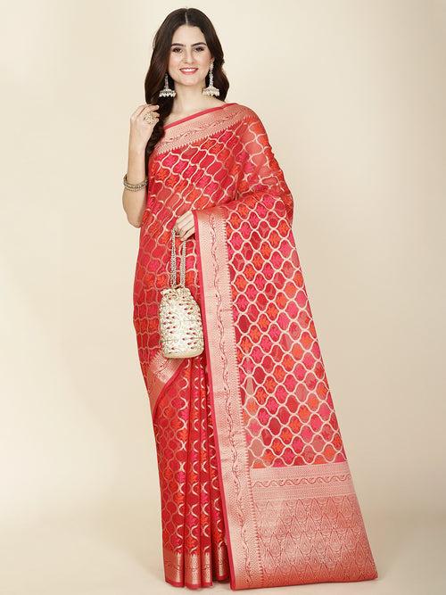 Zari Jaal Woven Cotton Saree