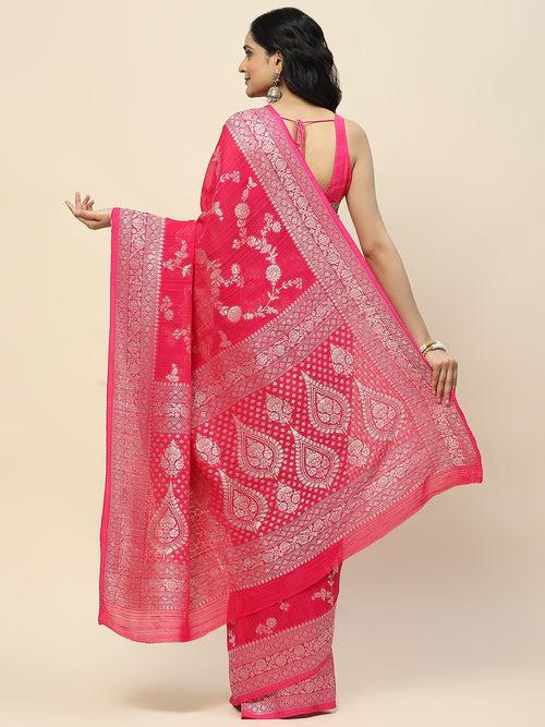 Zari Jaal Georgette Woven Saree