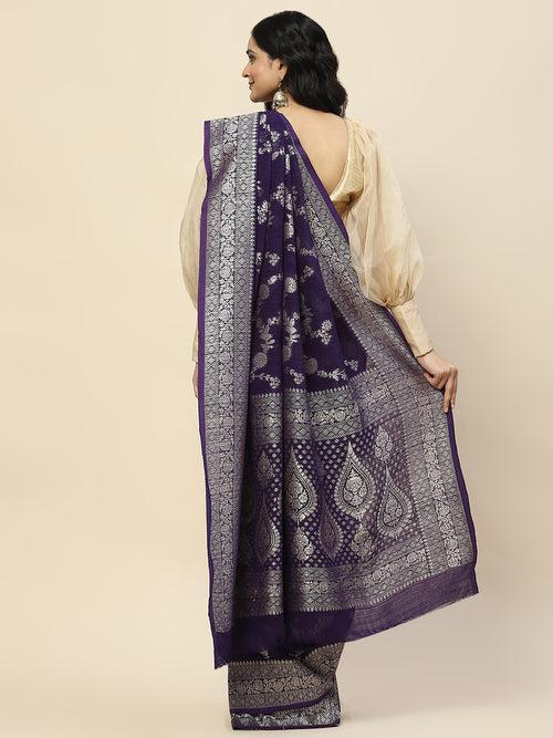 Zari Jaal Georgette Woven Saree