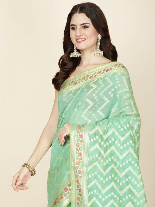 Zari Jaal Woven Cotton Saree