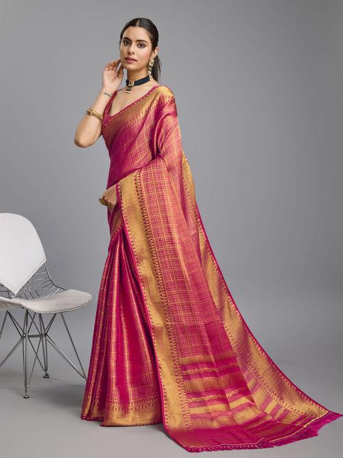 Zari Jaal Border Handloom Woven Saree