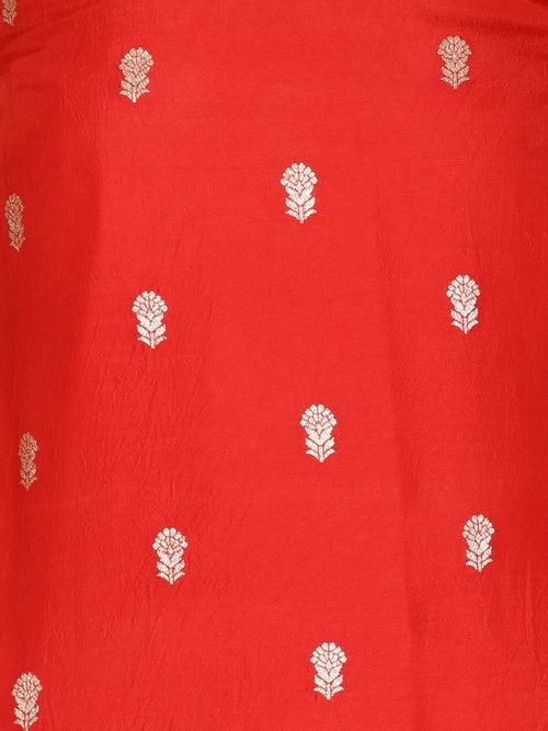 Woven Chanderi Unstitched Suit Piece With Dupatta