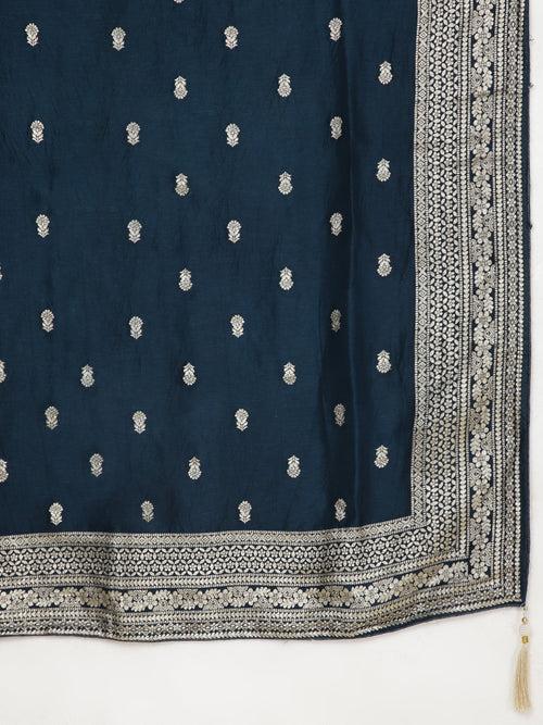 Woven Chanderi Unstitched Suit Piece With Dupatta