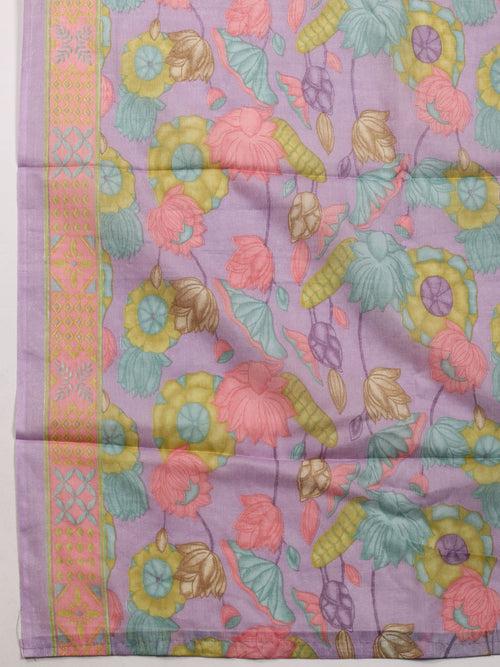 Schiffli Printed Cotton Unstitched Suit Piece With Dupatta