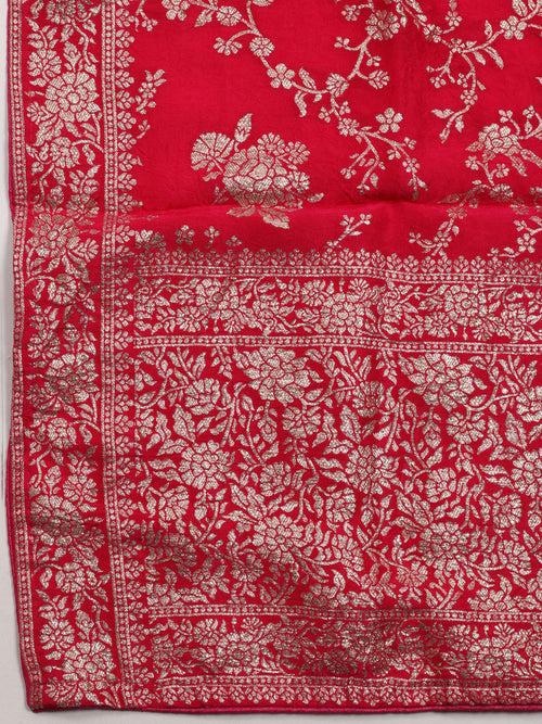 Woven Chanderi Unstitched Suit Piece With Dupatta