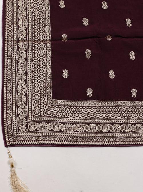 Woven Chanderi Unstitched Suit Piece With Dupatta