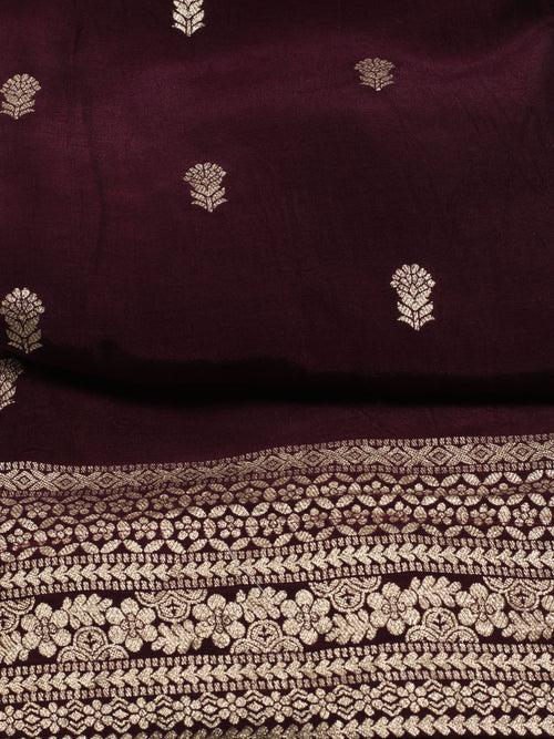 Woven Chanderi Unstitched Suit Piece With Dupatta