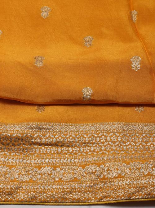 Woven Chanderi Unstitched Suit Piece With Dupatta